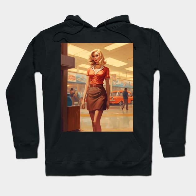 A Pin Up Girl at the Mall Hoodie by goodoldvintage